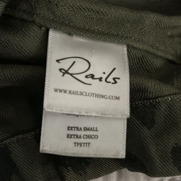 Rails Collins, green, leopard Tencel jacket size extra small - Picture 10 of 11